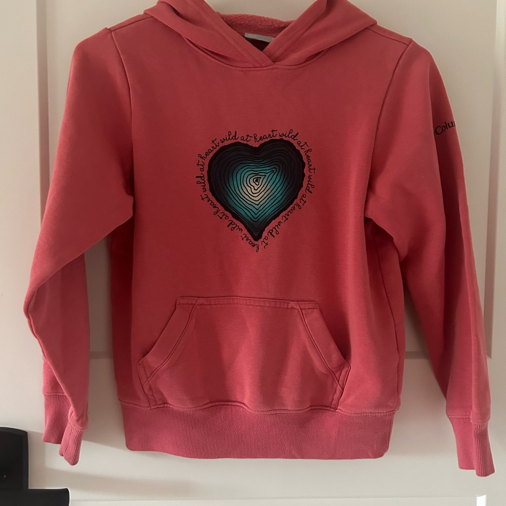 Columbia Kids' Coral Hoodie with Heart Graphic